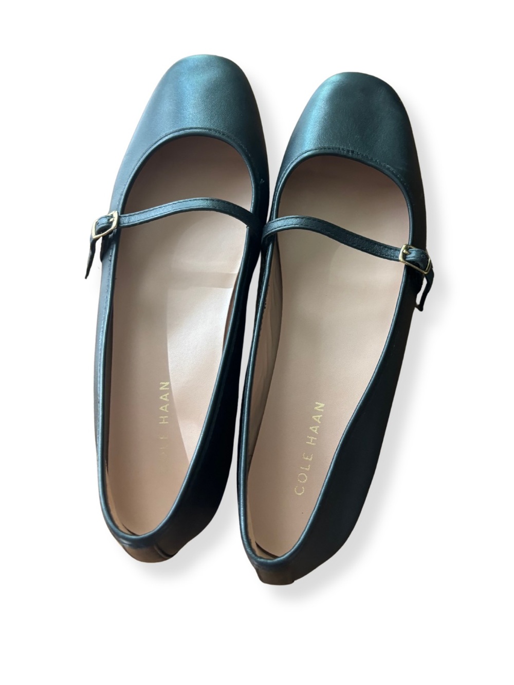 Cole Haan Black Leather Mary Jane Flats with Strap - Picture 4 of 10